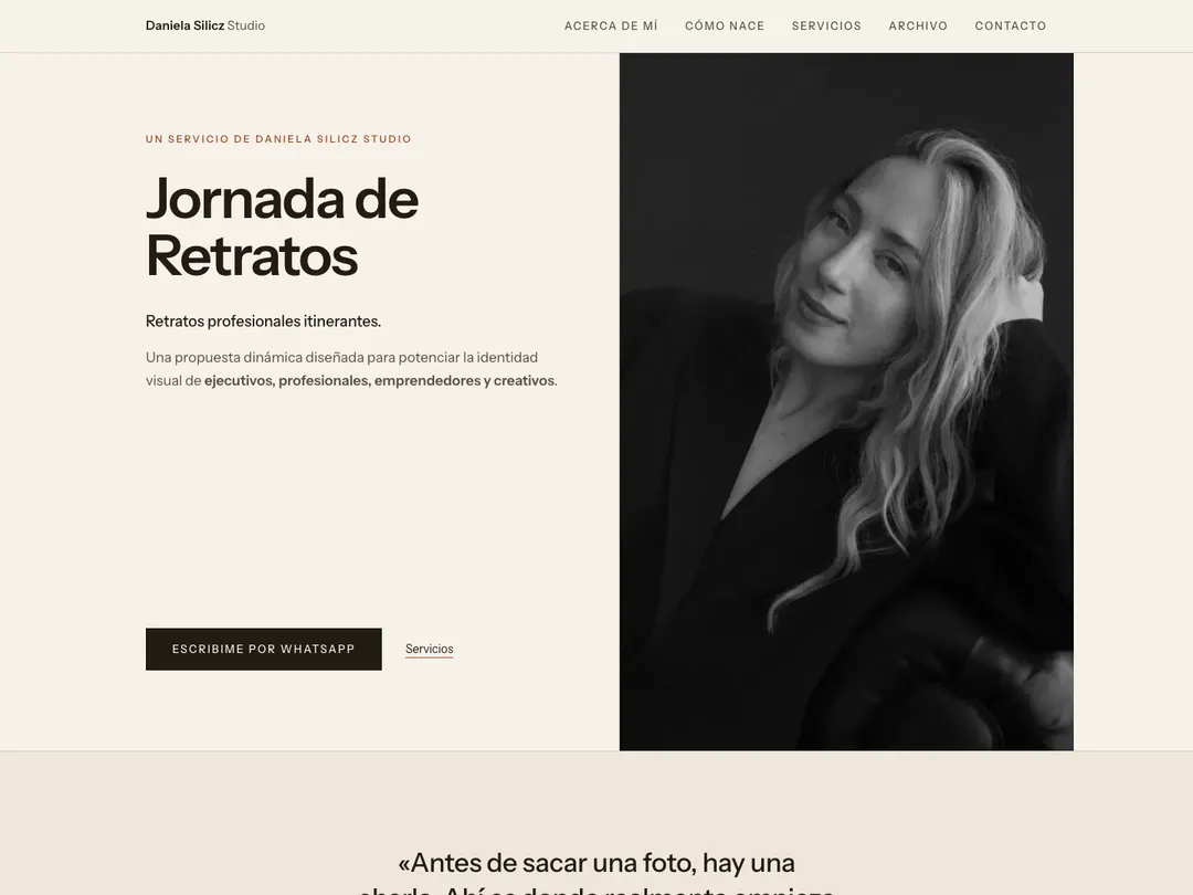 Screenshot of the site of Daniela Silicz