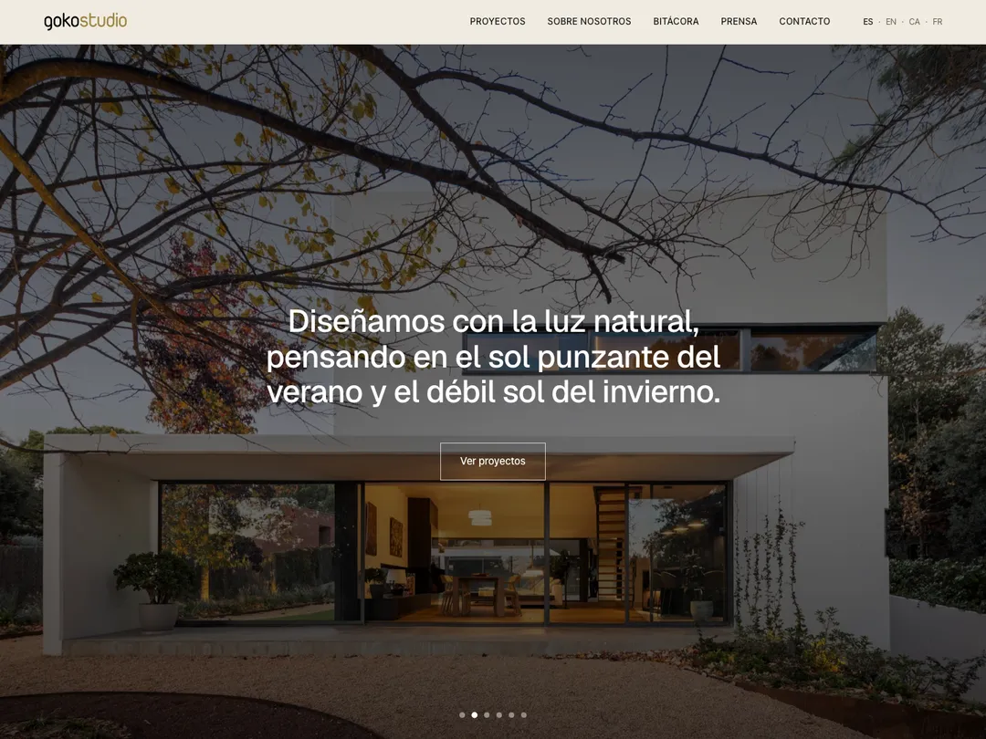 Screenshot of the site of Gokostudio