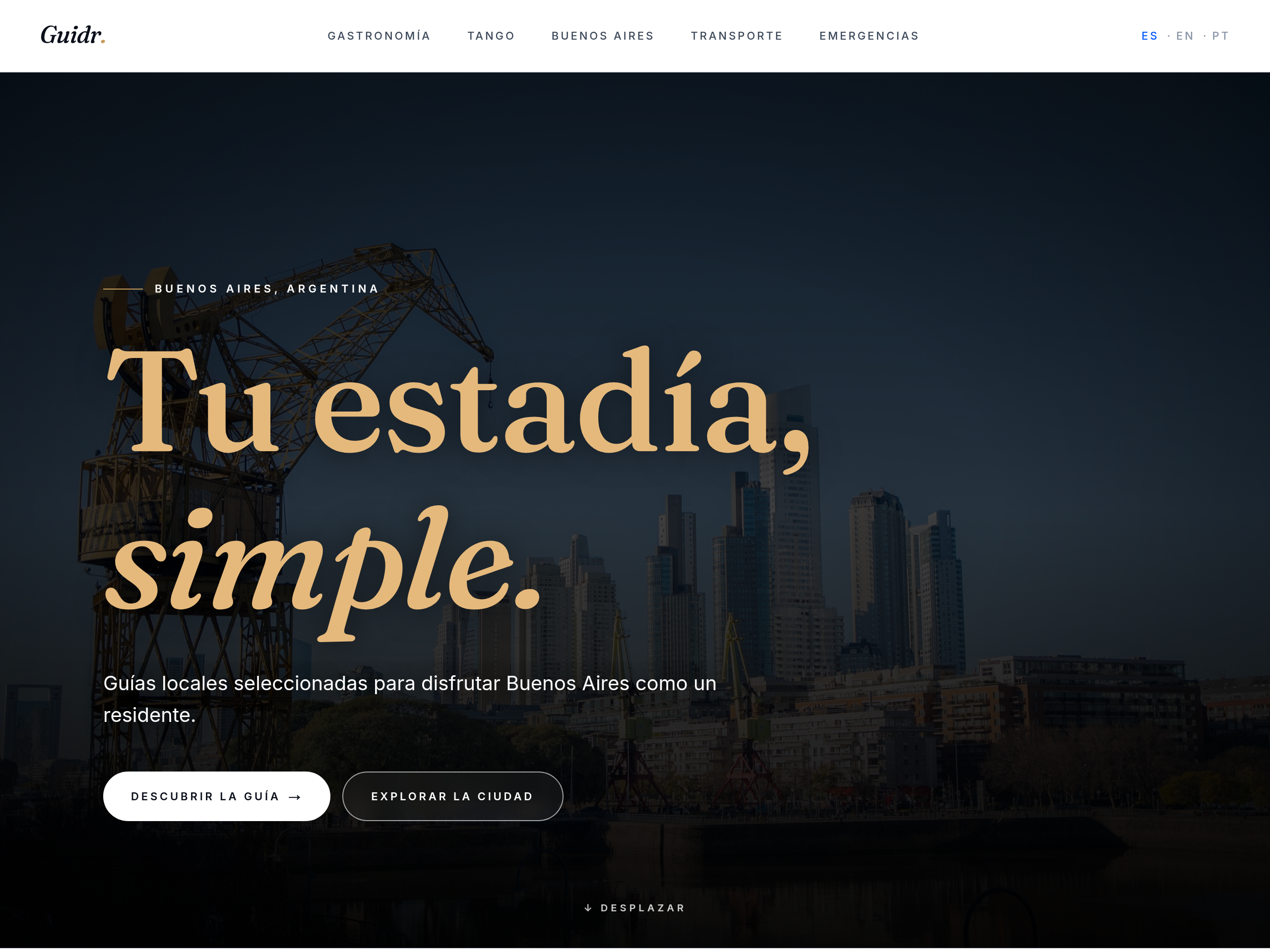 Captura do site de Guidr